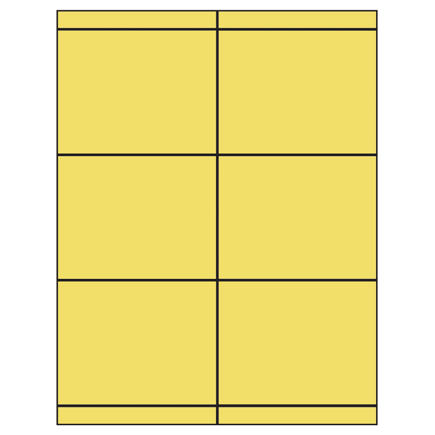 4.25" x 3.33" Pastel Yellow Rectangular Sheet Labels
