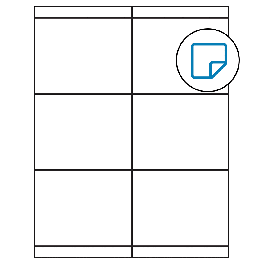 4.25" x 3.33" White Rectangular Sheet Labels - Removable Adhesive