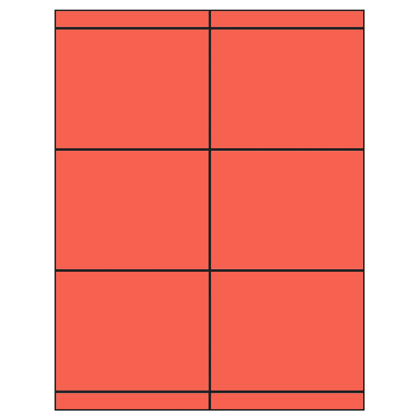 4.25" x 3.33" Red Rectangular Sheet Labels