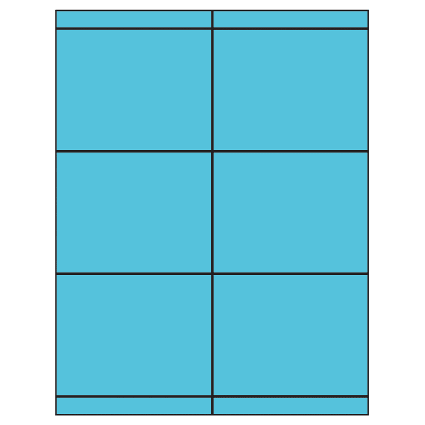 4.25" x 3.33" Turquoise Rectangular Sheet Labels