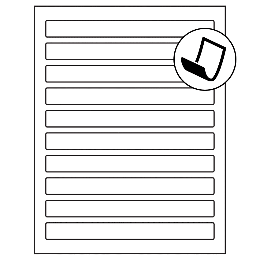 7.5" x 0.75" Blockout Rectangular Sheet Labels