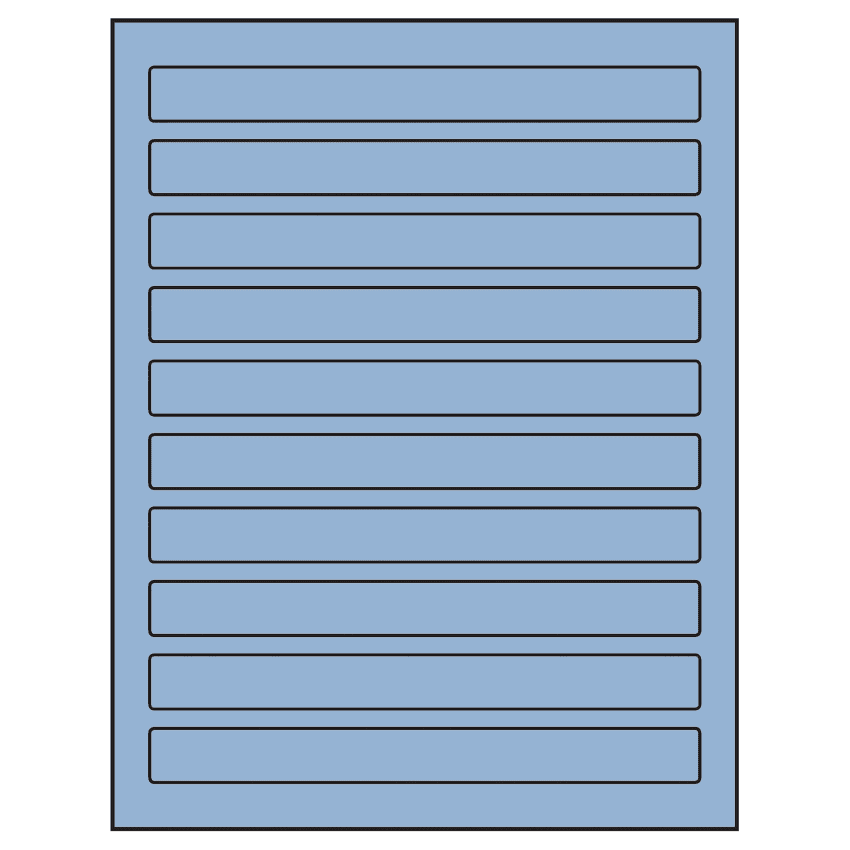 7.5" x 0.75" Pastel Blue Rectangular Sheet Labels
