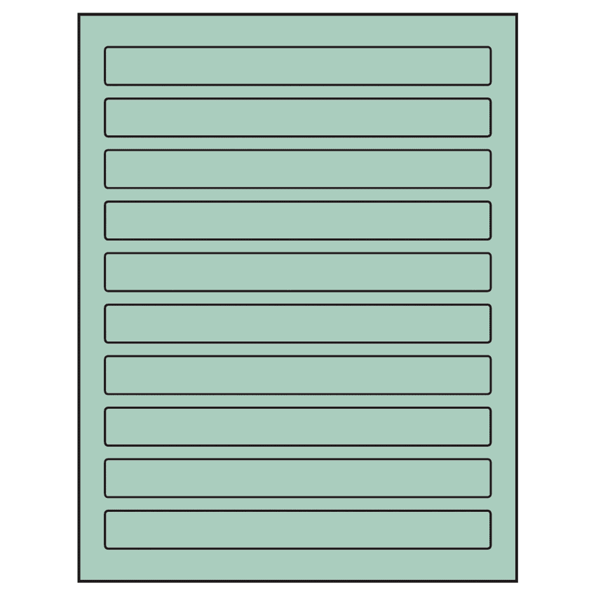 7.5" x 0.75" Pastel Green Rectangular Sheet Labels