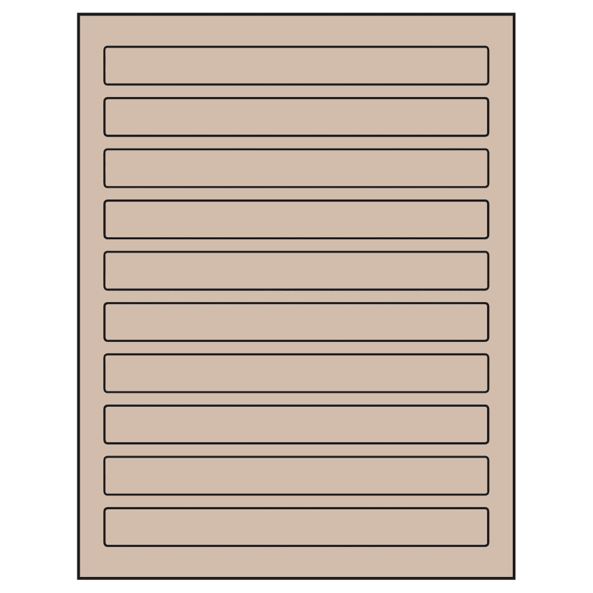 7.5" x 0.75" Pastel Tan Rectangular Sheet Labels