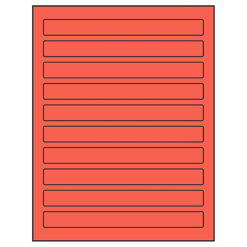 7.5" x 0.75" Red Rectangular Sheet Labels