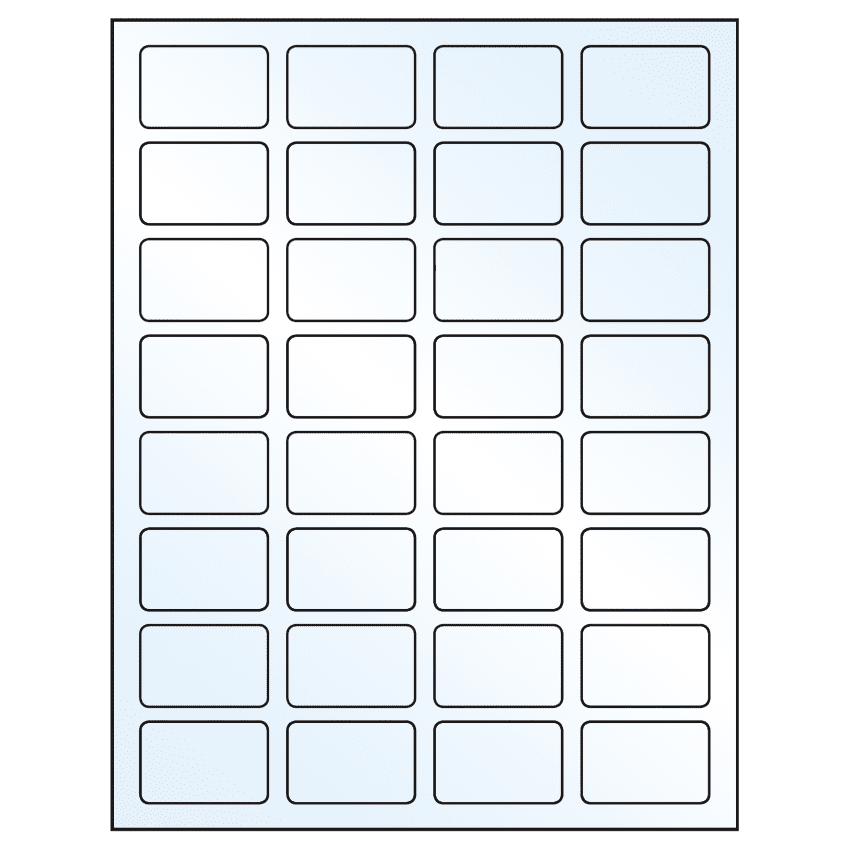 1.75" x 1.125" Crystal Clear Rectangular Sheet Labels