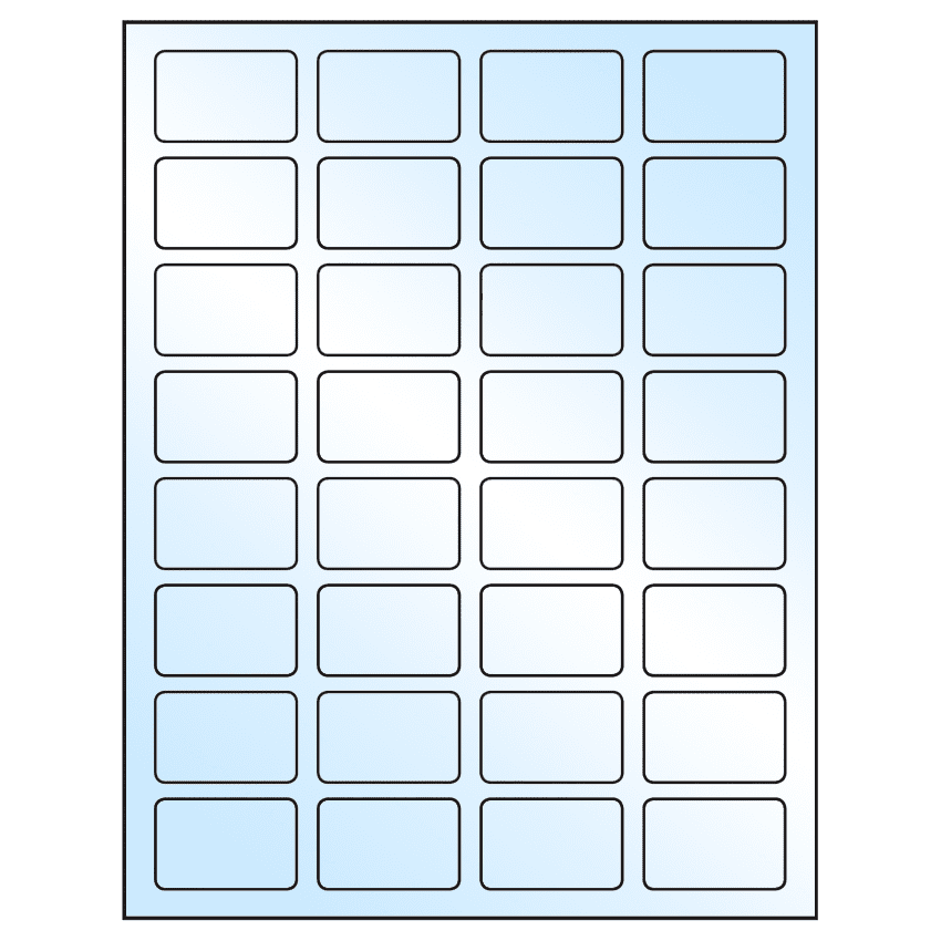 1.75" x 1.125" White Premium High Gloss Rectangular Sheet Labels