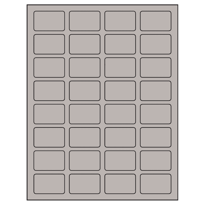 1.75" x 1.125" Gray Rectangular Sheet Labels