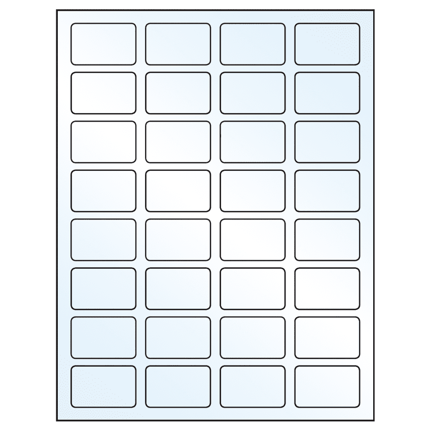 1.75" x 1.125" White Mid Gloss Rectangular Sheet Labels