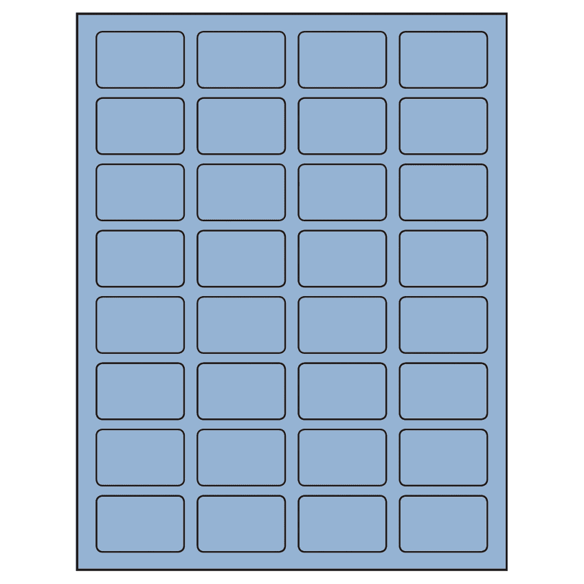 1.75" x 1.125" Pastel Blue Rectangular Sheet Labels