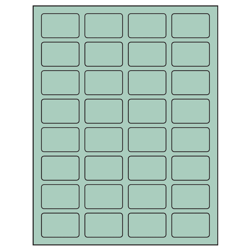 1.75" x 1.125" Pastel Green Rectangular Sheet Labels