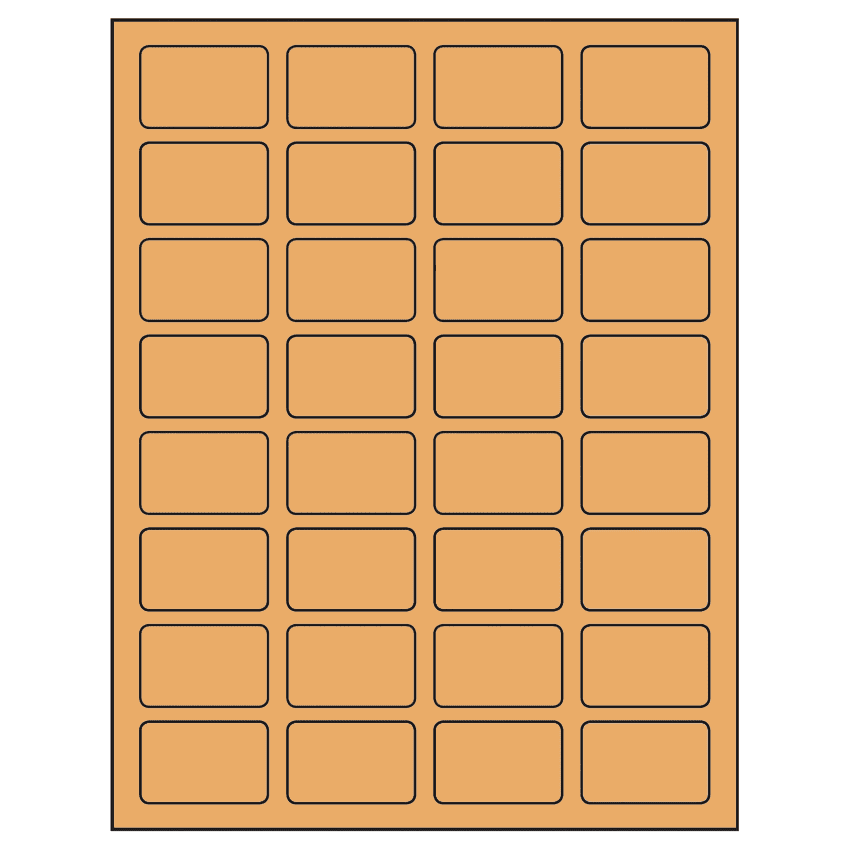 1.75" x 1.125" Pastel Orange Rectangular Sheet Labels