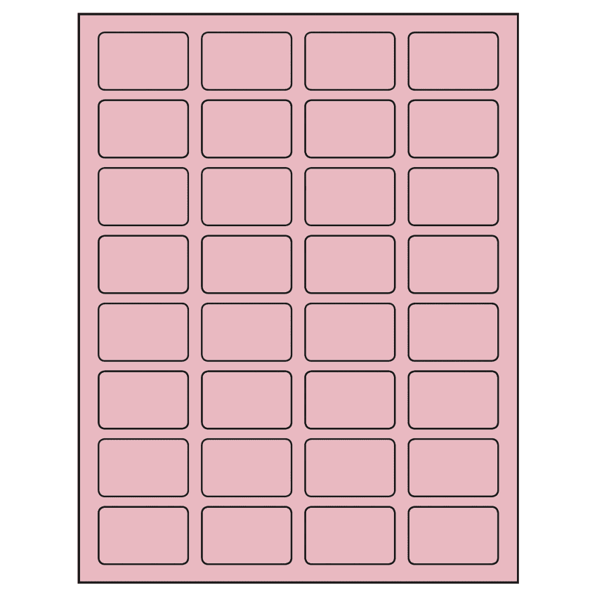 1.75" x 1.125" Pastel Pink Rectangular Sheet Labels