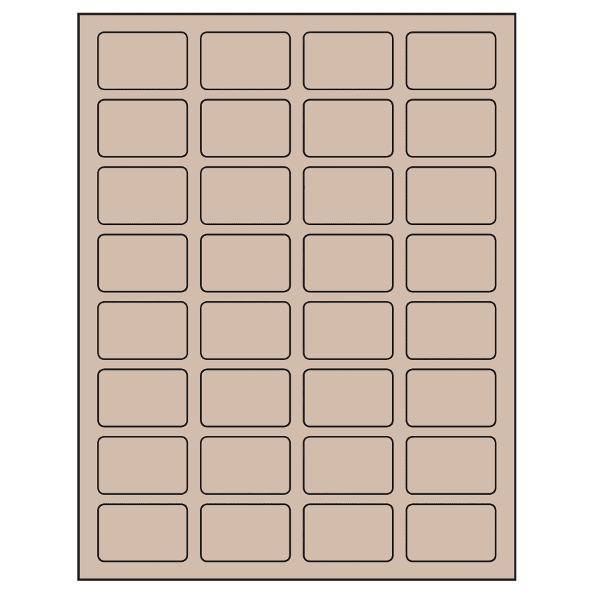 1.75" x 1.125" Pastel Tan Rectangular Sheet Labels