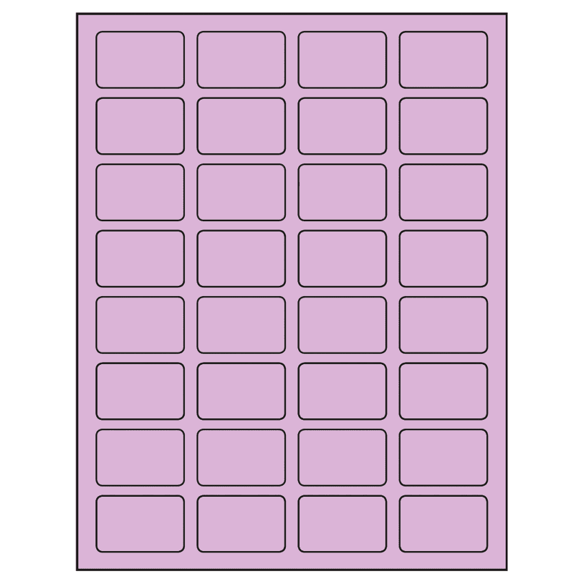 1.75" x 1.125" Pastel Purple Rectangular Sheet Labels