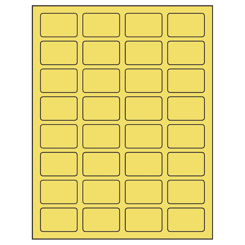 1.75" x 1.125" Pastel Yellow Rectangular Sheet Labels