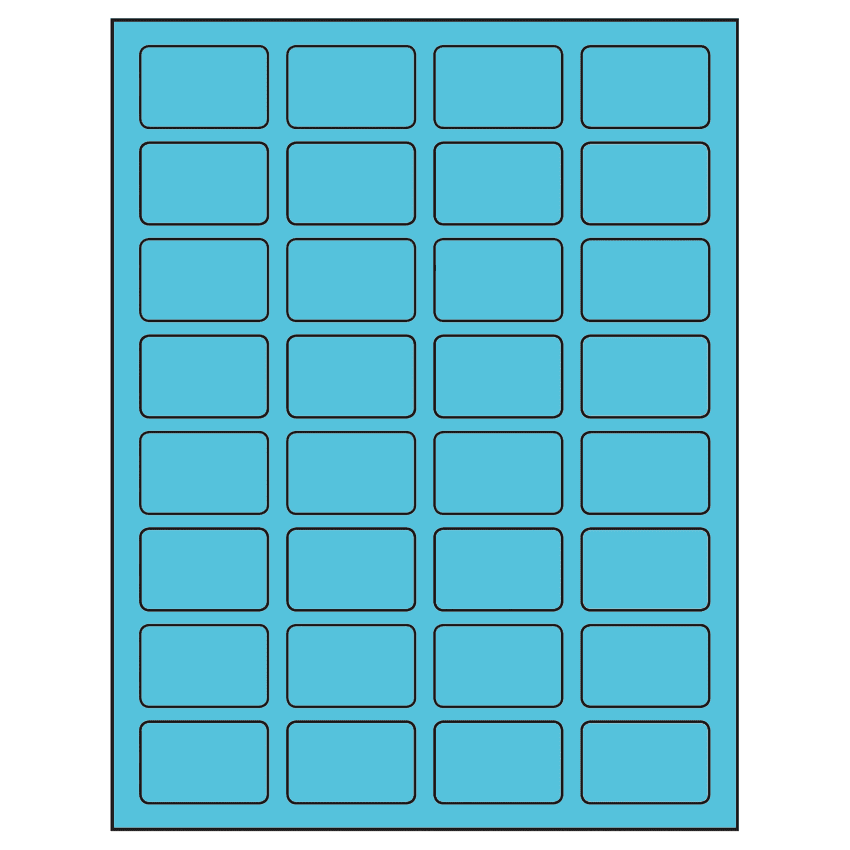 1.75" x 1.125" Turquoise Rectangular Sheet Labels