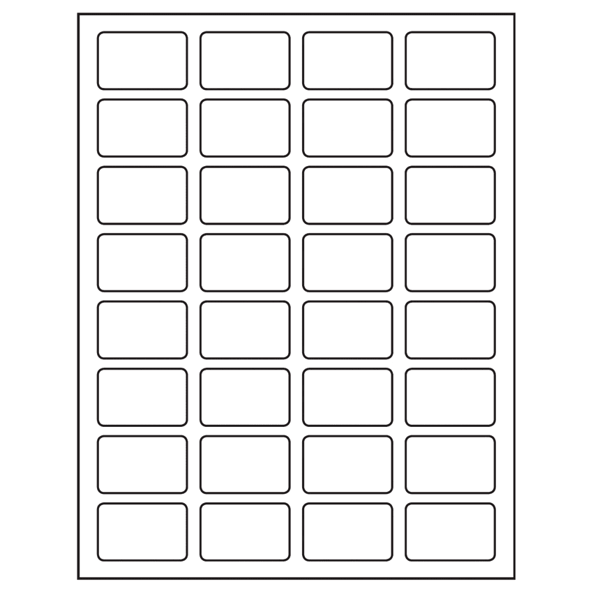 1.75" x 1.125" White Rectangular Sheet Labels