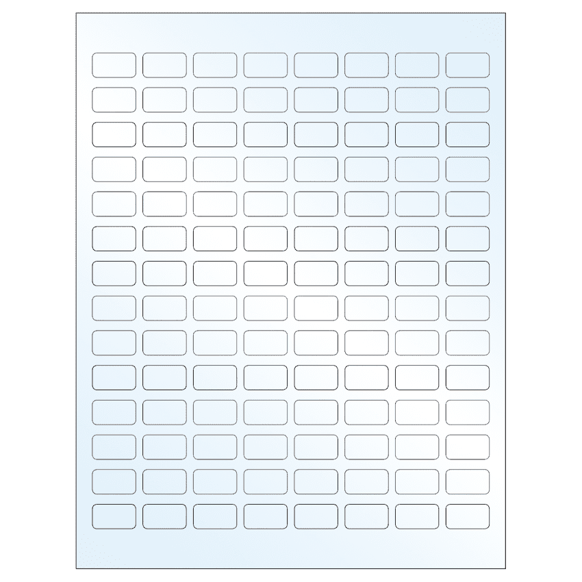 0.875" x 0.5" Crystal Clear Rectangular Sheet Labels