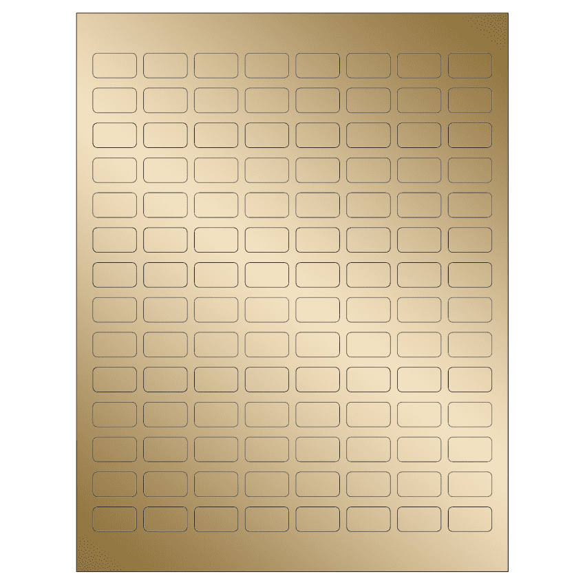 0.875" x 0.5" Gold Foil Rectangular Sheet Labels