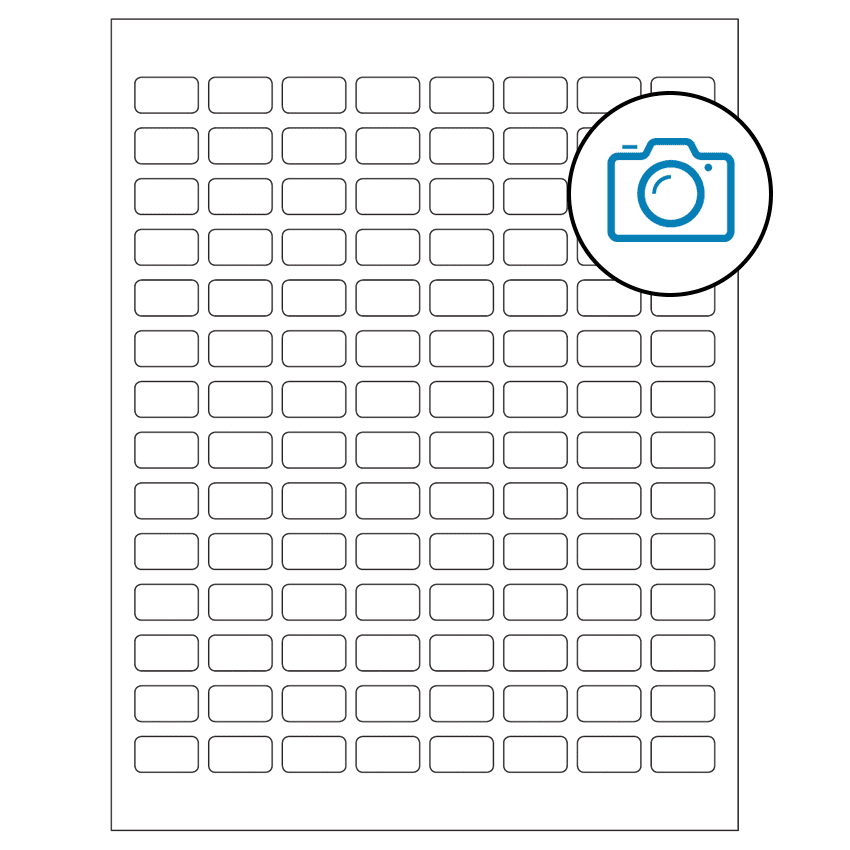 0.875" x 0.5" Photo Gloss Rectangular Sheet Labels