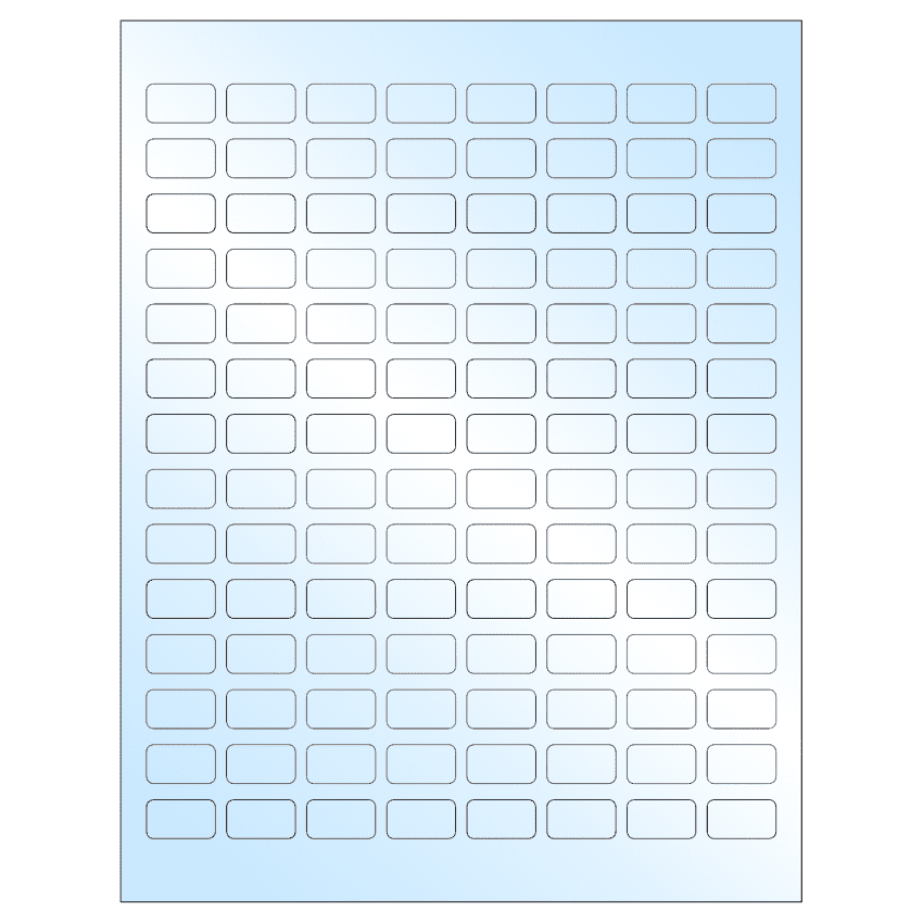 0.875" x 0.5" White Premium High Gloss Rectangular Sheet Labels