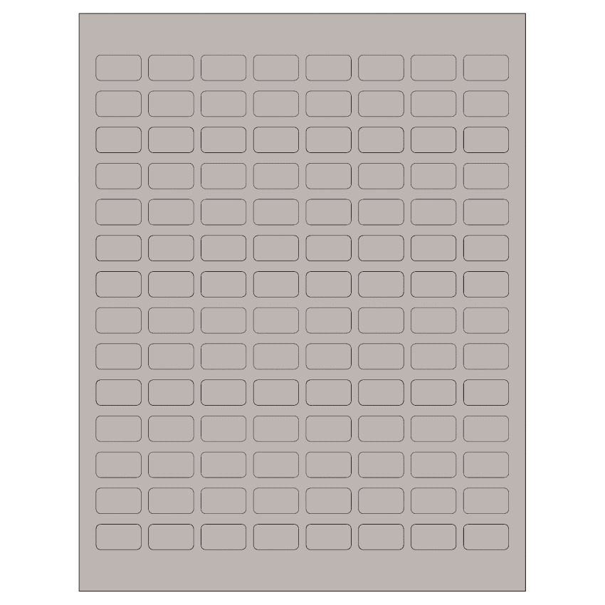 0.875" x 0.5" Gray Rectangular Sheet Labels