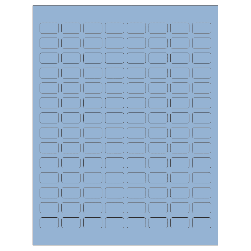 0.875" x 0.5" Pastel Blue Rectangular Sheet Labels
