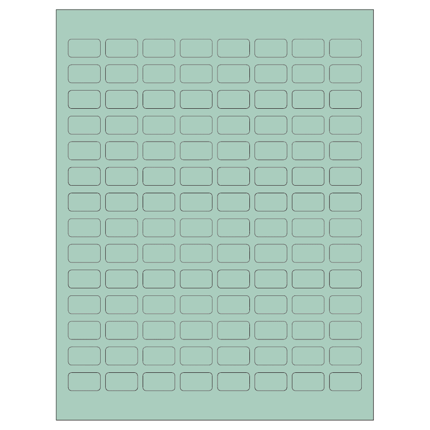 0.875" x 0.5" Pastel Green Rectangular Sheet Labels
