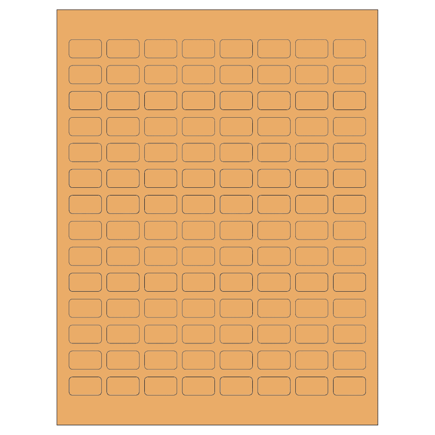 0.875" x 0.5" Pastel Orange Rectangular Sheet Labels