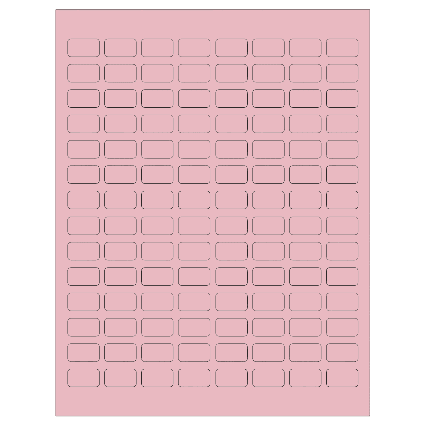 0.875" x 0.5" Pastel Pink Rectangular Sheet Labels