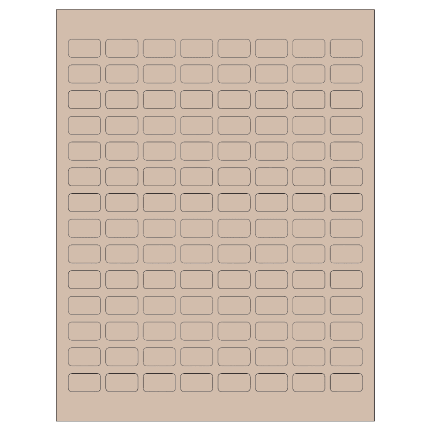 0.875" x 0.5" Pastel Tan Rectangular Sheet Labels