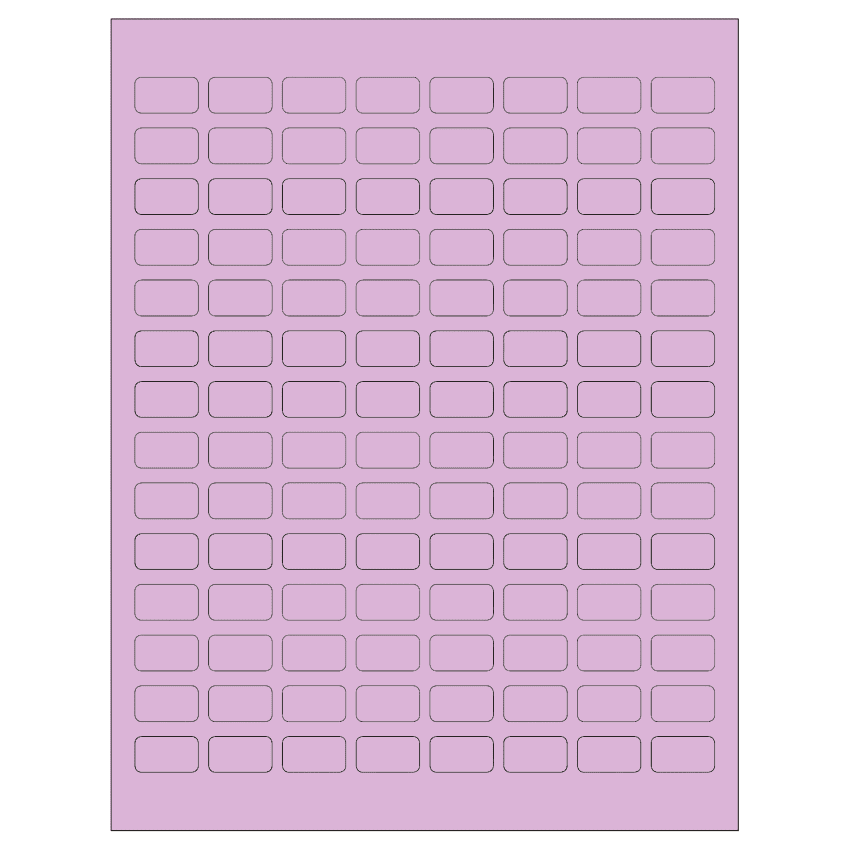 0.875" x 0.5" Pastel Purple Rectangular Sheet Labels