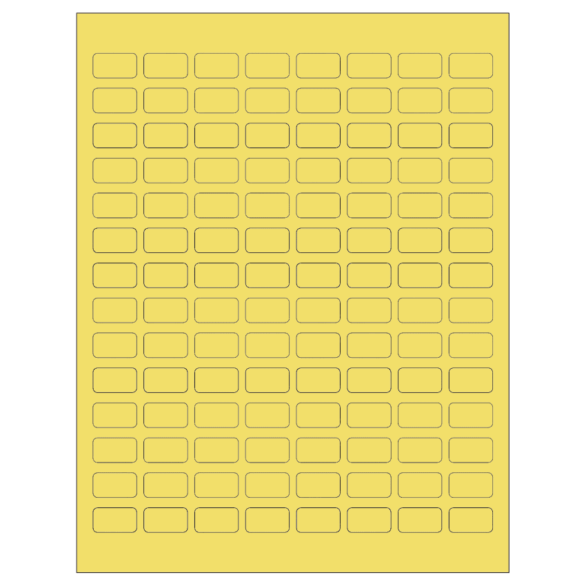 0.875" x 0.5" Pastel Yellow Rectangular Sheet Labels