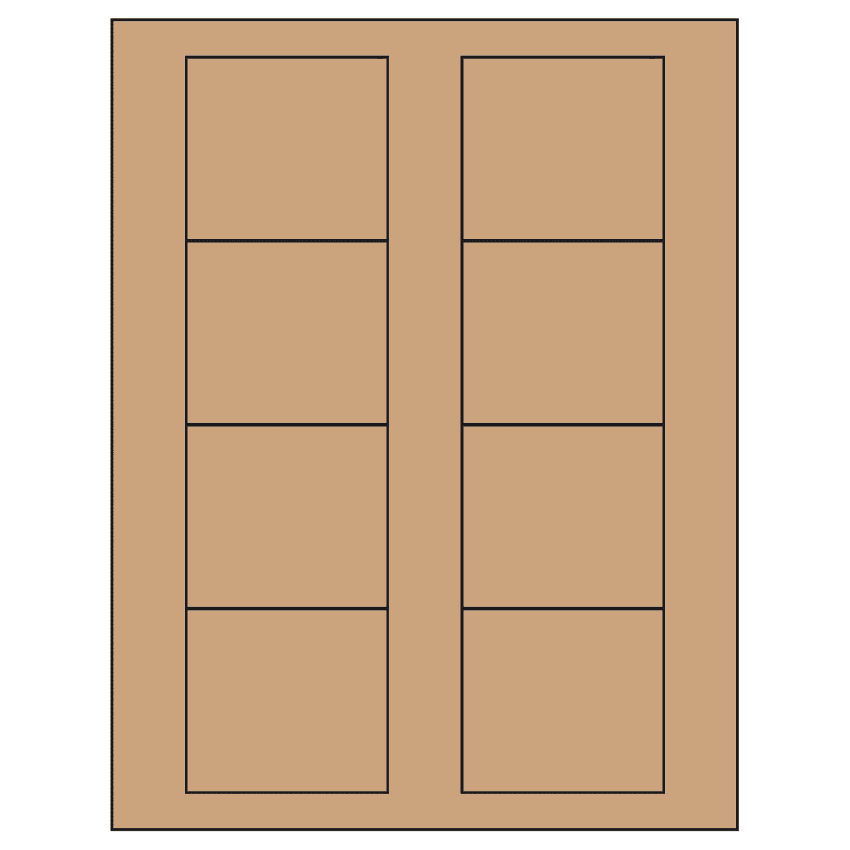 2.75" x 2.5" Brown Kraft Rectangular Sheet Labels