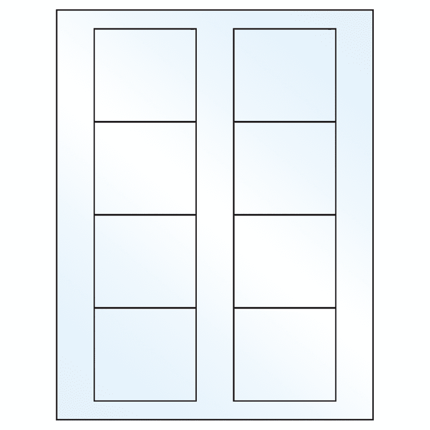 2.75" x 2.5" Crystal Clear Rectangular Sheet Labels