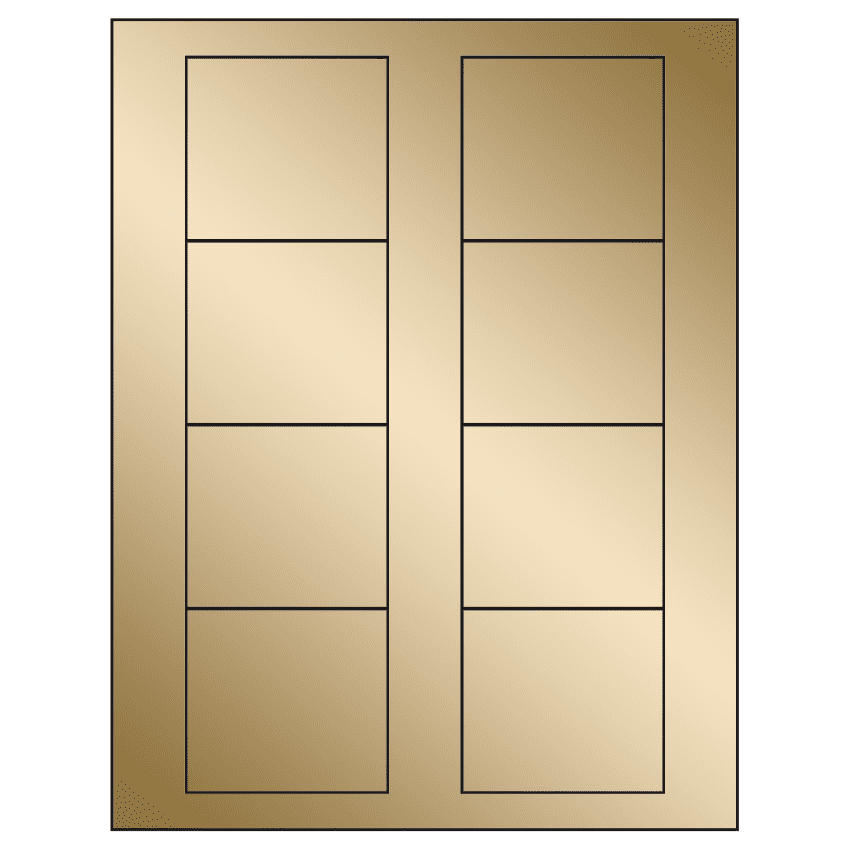 2.75" x 2.5" Gold Foil Rectangular Sheet Labels