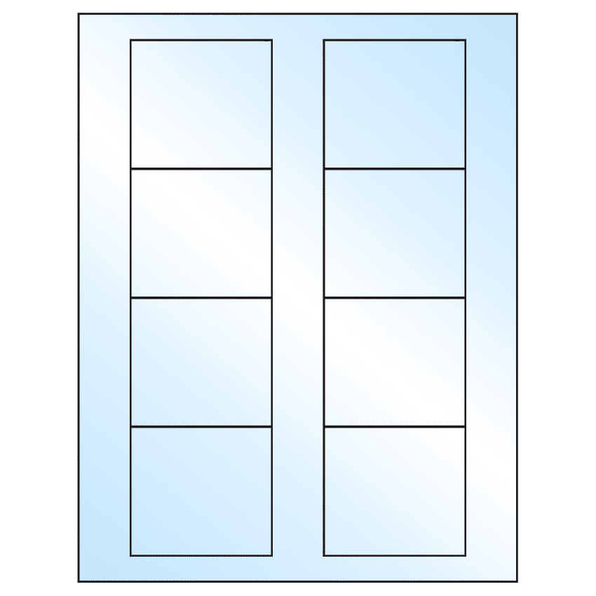 2.75" x 2.5" White Premium High Gloss Rectangular Sheet Labels