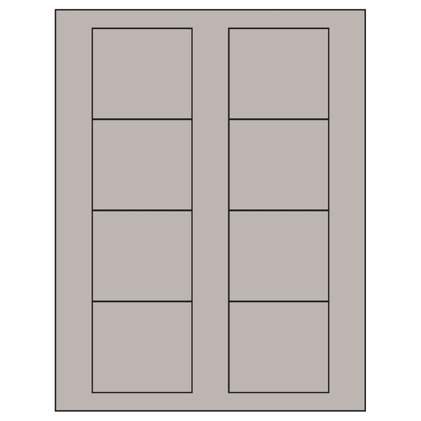 2.75" x 2.5" Gray Rectangular Sheet Labels