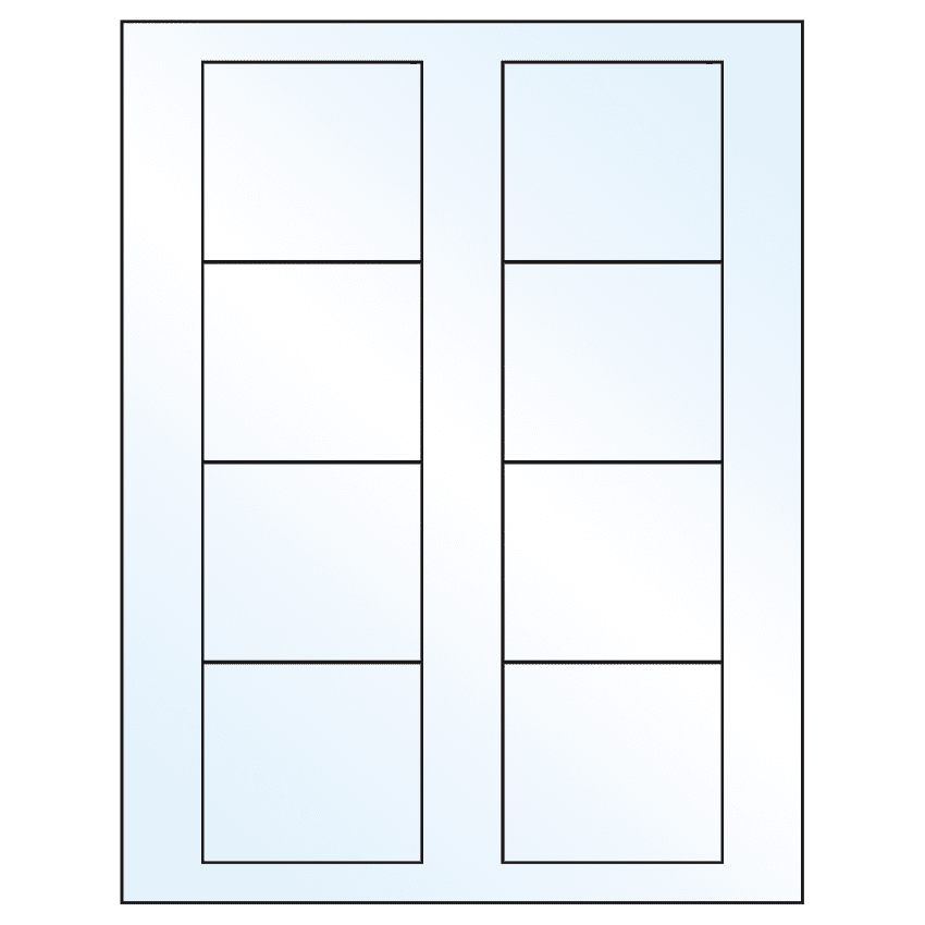 2.75" x 2.5" White Mid Gloss Rectangular Sheet Labels