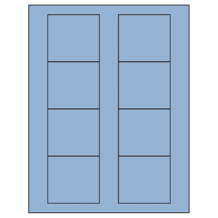 2.75" x 2.5" Pastel Blue Rectangular Sheet Labels