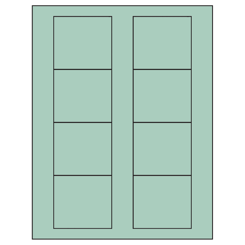 2.75" x 2.5" Pastel Green Rectangular Sheet Labels