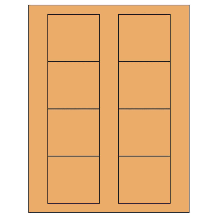 2.75" x 2.5" Pastel Orange Rectangular Sheet Labels
