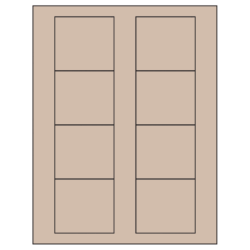 2.75" x 2.5" Pastel Tan Rectangular Sheet Labels