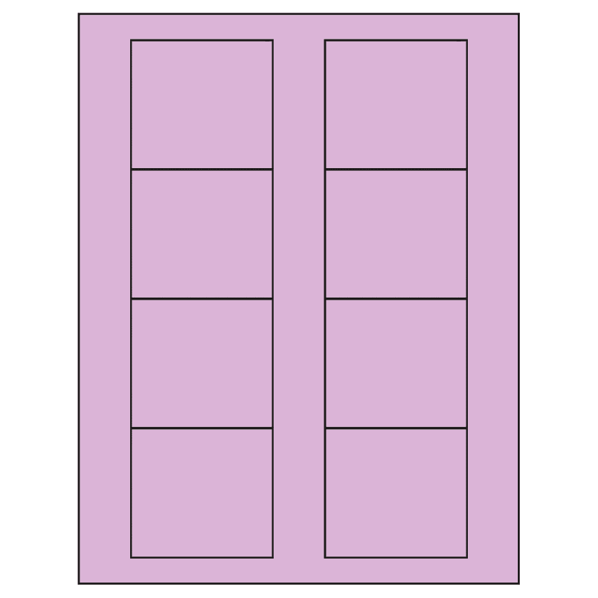 2.75" x 2.5" Pastel Purple Rectangular Sheet Labels