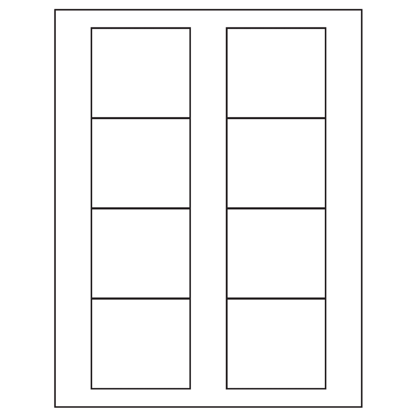 2.75" x 2.5" White Polyester Rectangular Sheet Labels