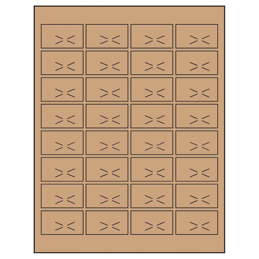 1.875" x 1.0625" Brown Kraft Rectangular Sheet Labels