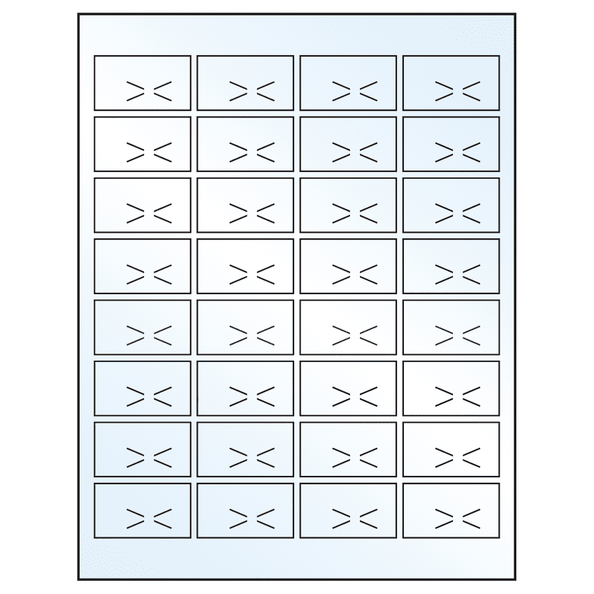 1.875" x 1.0625" Crystal Clear Rectangular Sheet Labels
