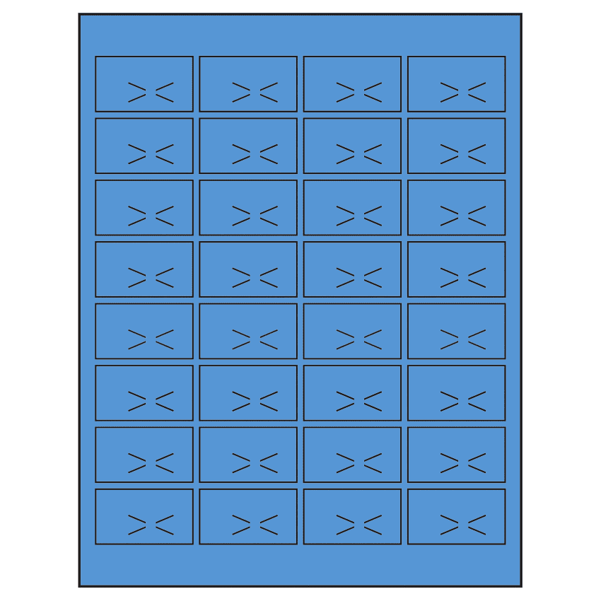 1.875" x 1.0625" Fluorescent Blue Rectangular Sheet Labels