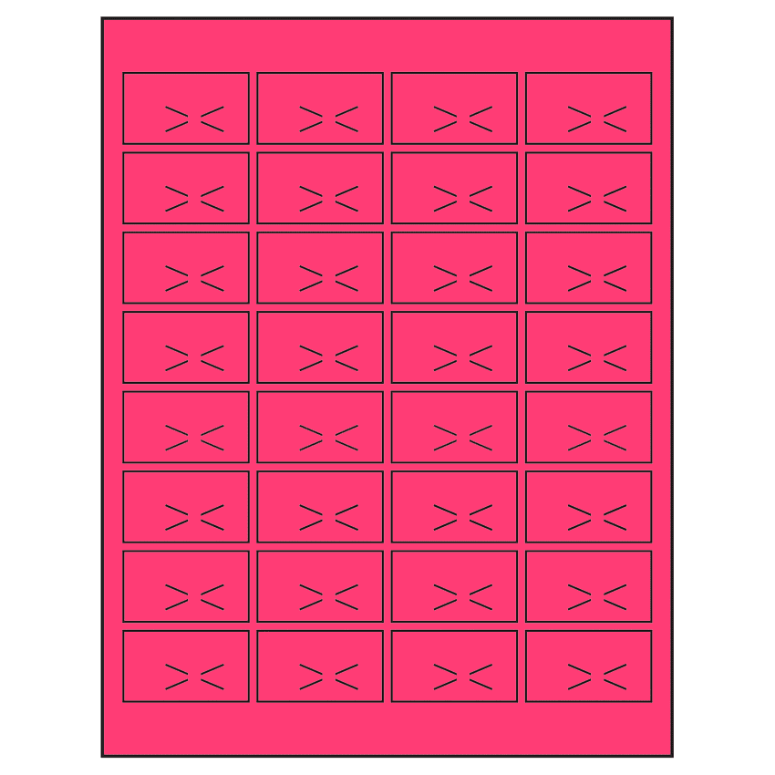 1.875" x 1.0625" Fluorescent Pink Rectangular Sheet Labels